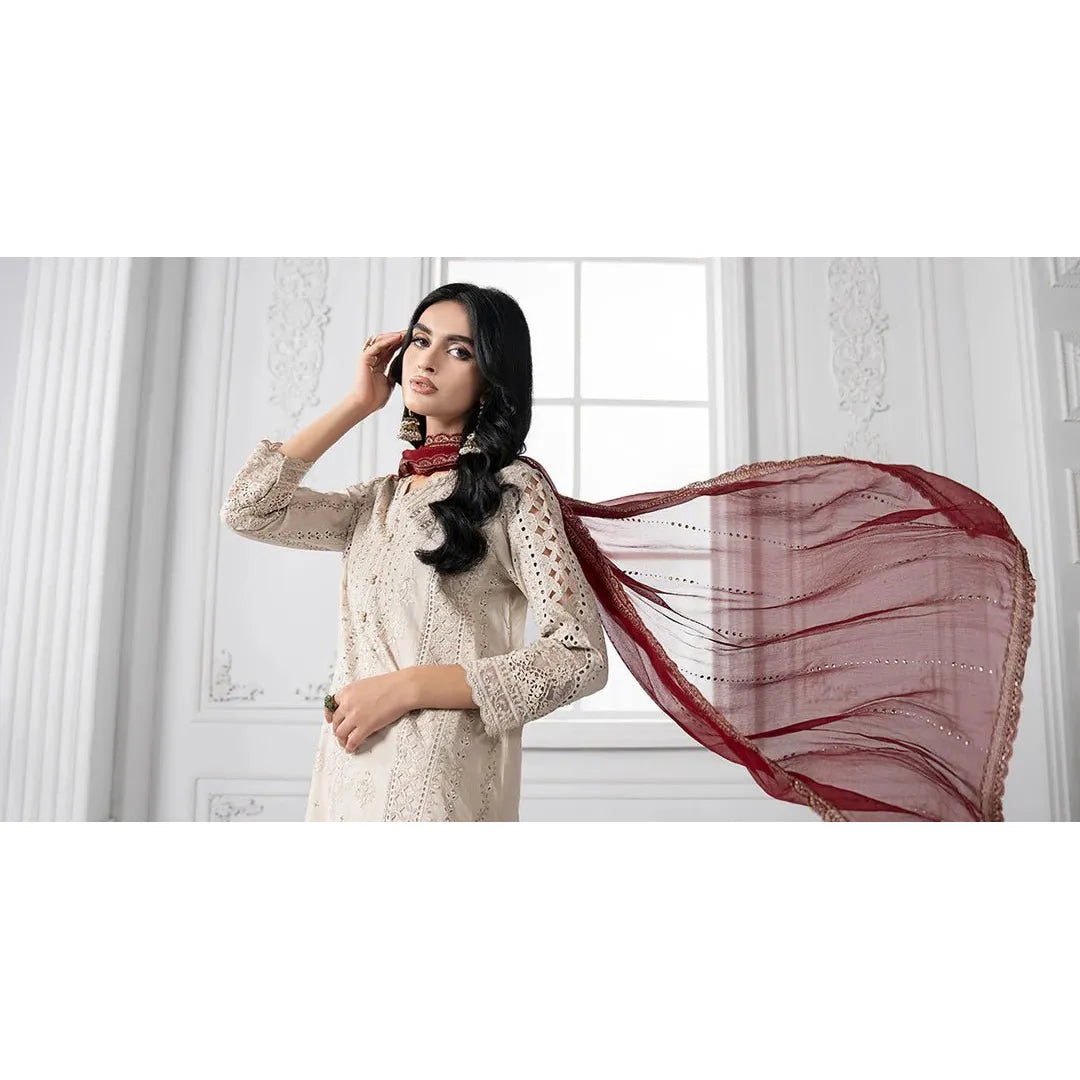• Clothing: Embroidered/Printed suit for women - Made of best quality fabric - lawn or linen or chiffon - pure silk - Available at Najma Designs & Co. • Jewelry: Gold - plated stud earrings for