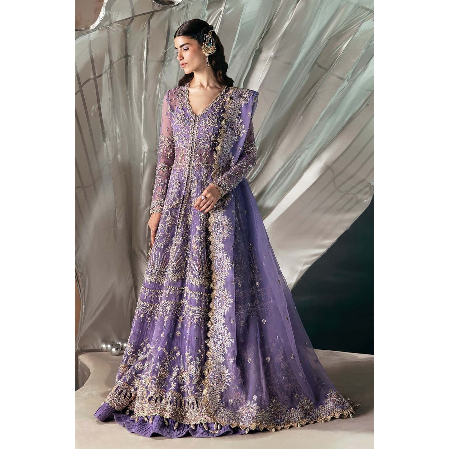 • Clothing: Embroidered/Printed suit for women - Made of best quality fabric - lawn or linen or chiffon - pure silk - Available at Najma Designs & Co. • Jewelry: Gold - plated stud earrings for