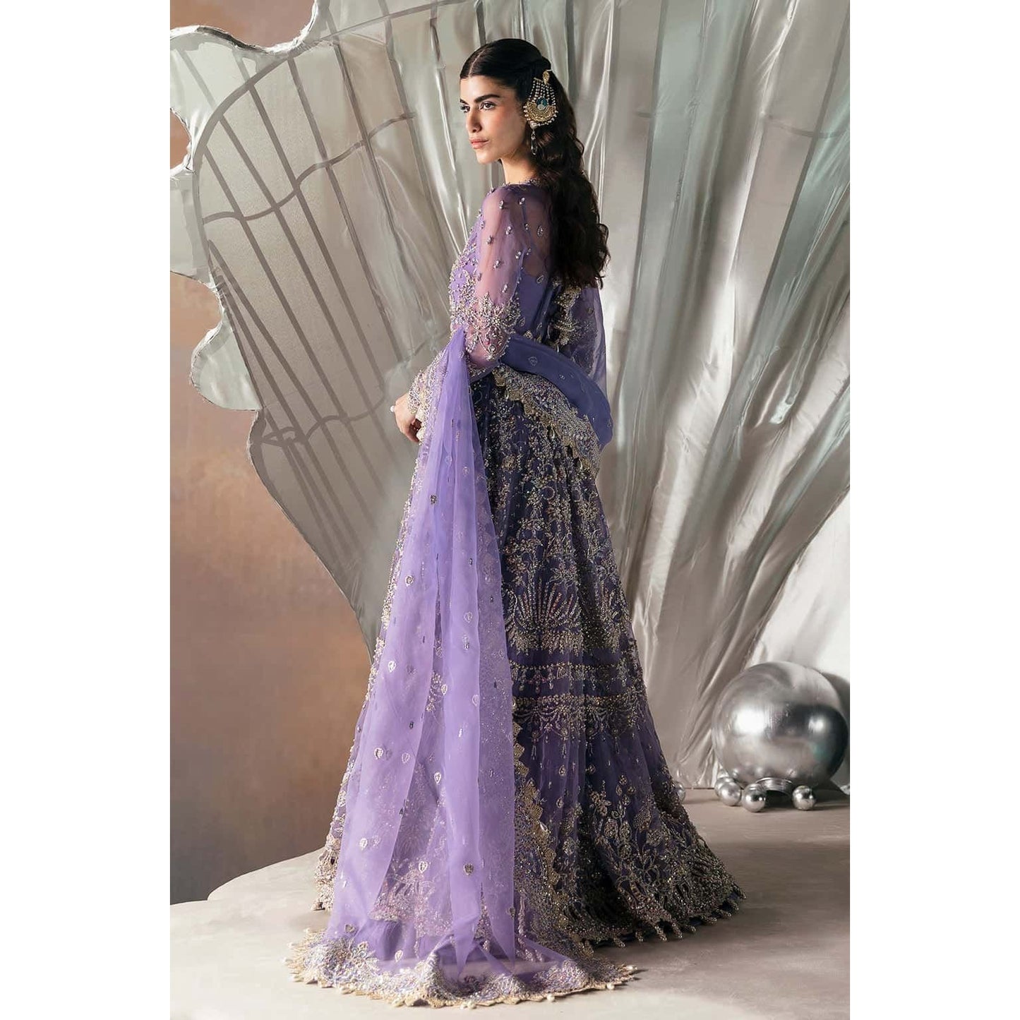 • Clothing: Embroidered/Printed suit for women - Made of best quality fabric - lawn or linen or chiffon - pure silk - Available at Najma Designs & Co. • Jewelry: Gold - plated stud earrings for