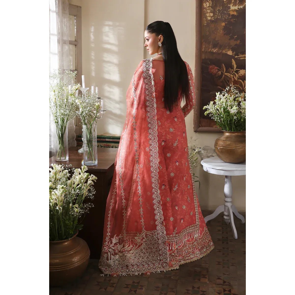 • Clothing: Embroidered/Printed suit for women - Made of best quality fabric - lawn or linen or chiffon - pure silk - Available at Najma Designs & Co. • Jewelry: Gold - plated stud earrings for