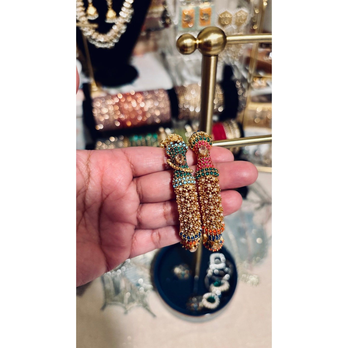 • Clothing: Embroidered/Printed suit for women - Made of best quality fabric - lawn or linen or chiffon - pure silk - Available at Najma Designs & Co. • Jewelry: Gold - plated stud earrings for