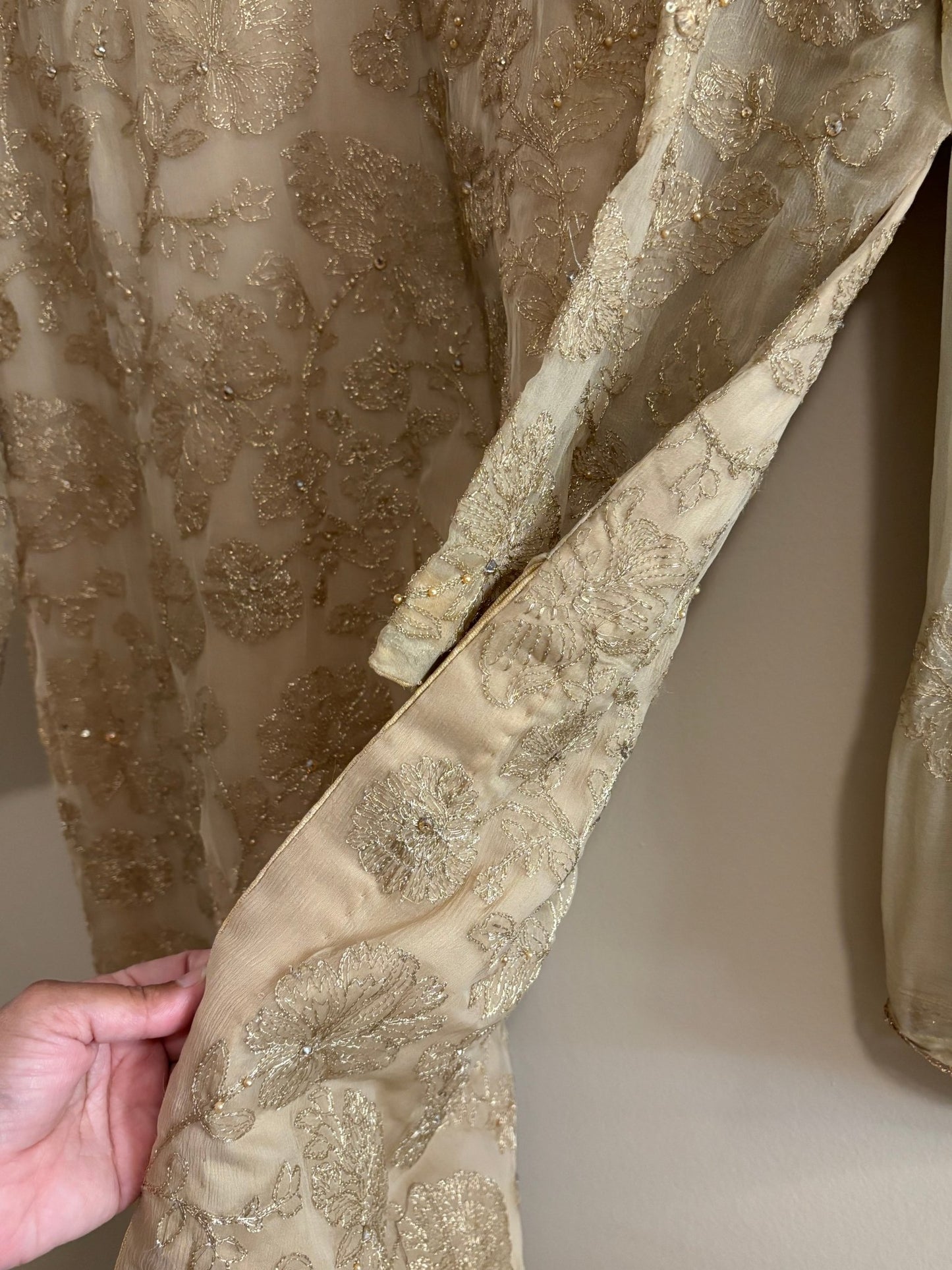 • Clothing: Embroidered/Printed suit for women - Made of best quality fabric - lawn or linen or chiffon - pure silk - Available at Najma Designs & Co. • Jewelry: Gold - plated stud earrings for