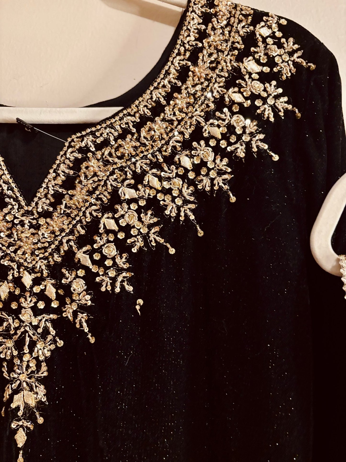 • Clothing: Embroidered/Printed suit for women - Made of best quality fabric - lawn or linen or chiffon - pure silk - Available at Najma Designs & Co. • Jewelry: Gold - plated stud earrings for