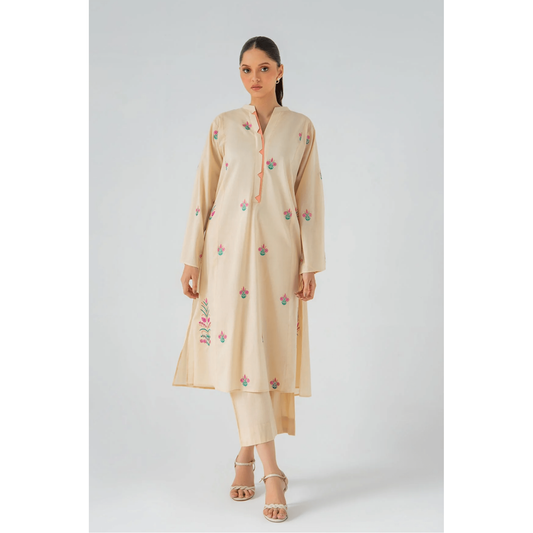 Luxury Viscose Co-Ord Suit – Expertly crafted with intricate embroidery for a sophisticated and elegant style.