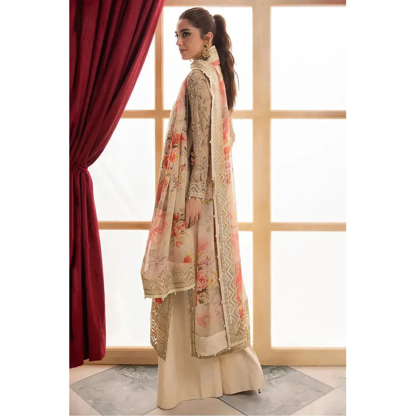 Charizma Luxury Chiffon Embroidered Suit – Perfect for weddings, bridal events, and festive occasions. Elegant Pakistani designer wear 2024.