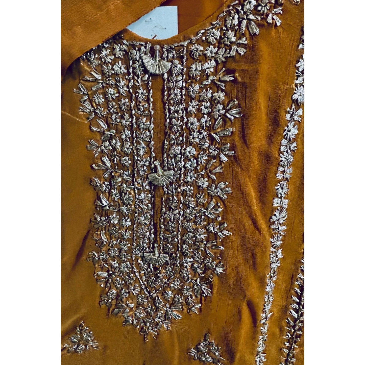 close up of embroidery