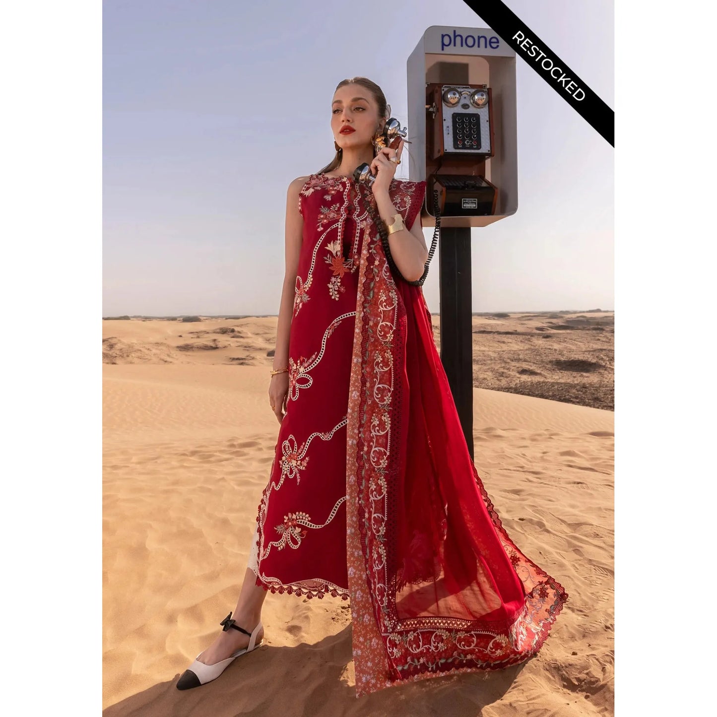 • Clothing: Embroidered/Printed suit for women - Made of best quality fabric - lawn or linen or chiffon - pure silk - Available at Najma Designs & Co. • Jewelry: Gold - plated stud earrings for