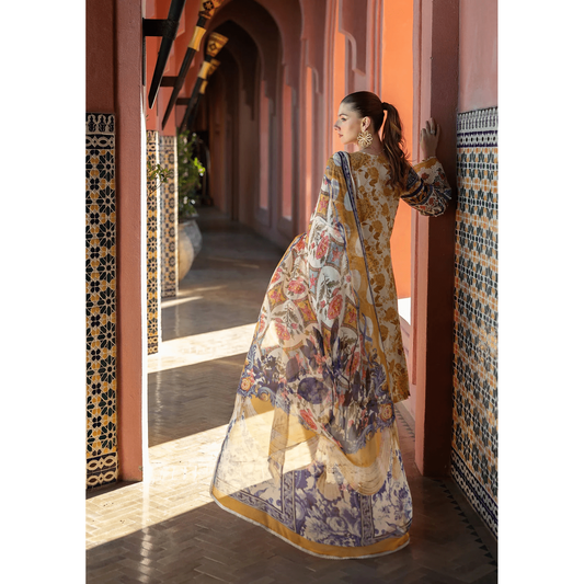 • Clothing: Embroidered/Printed suit for women - Made of best quality fabric - lawn or linen or chiffon - pure silk - Available at Najma Designs & Co. • Jewelry: Gold - plated stud earrings for