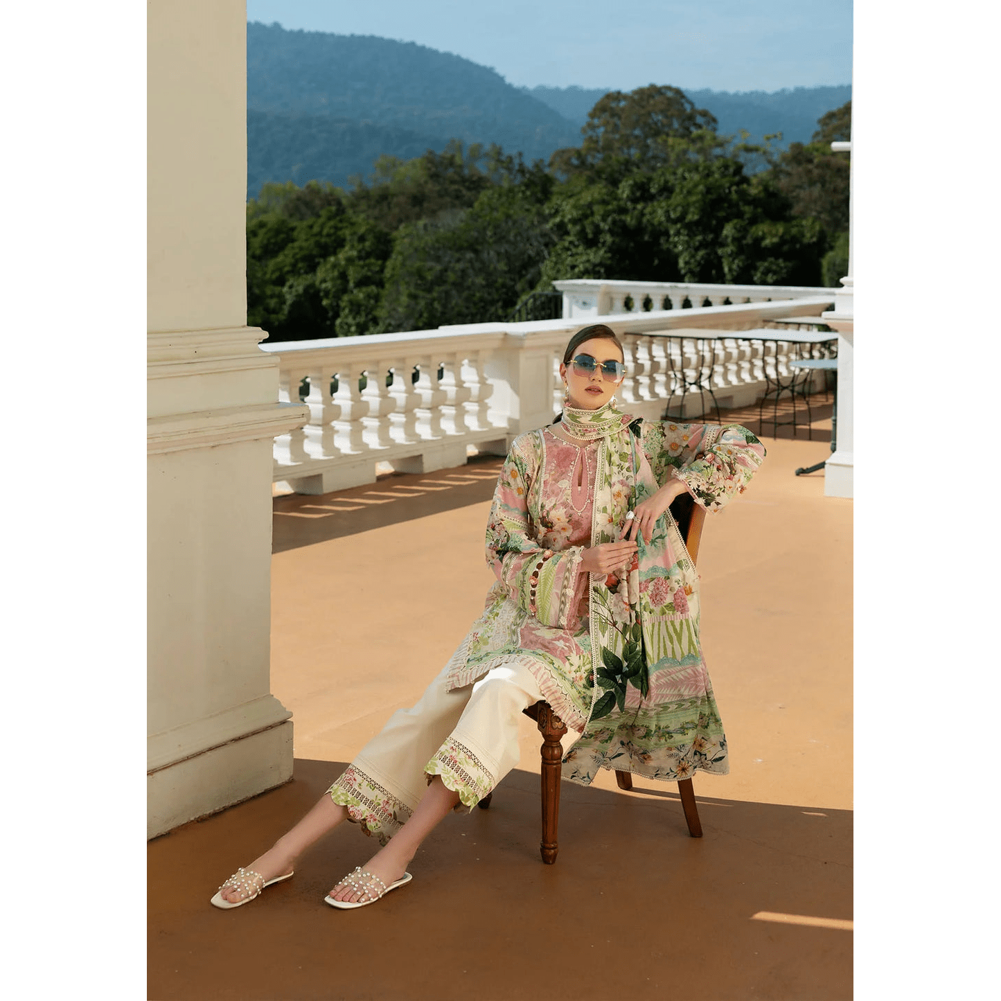 • Clothing: Embroidered/Printed suit for women - Made of best quality fabric - lawn or linen or chiffon - pure silk - Available at Najma Designs & Co. • Jewelry: Gold - plated stud earrings for