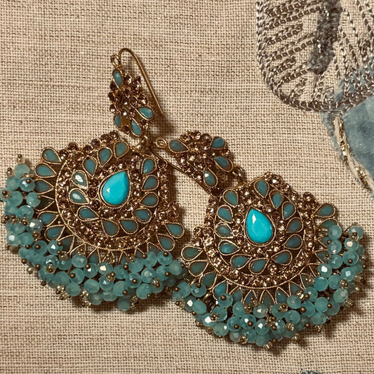 • Clothing: Embroidered/Printed suit for women - Made of best quality fabric - lawn or linen or chiffon - pure silk - Available at Najma Designs & Co. • Jewelry: Gold - plated stud earrings for