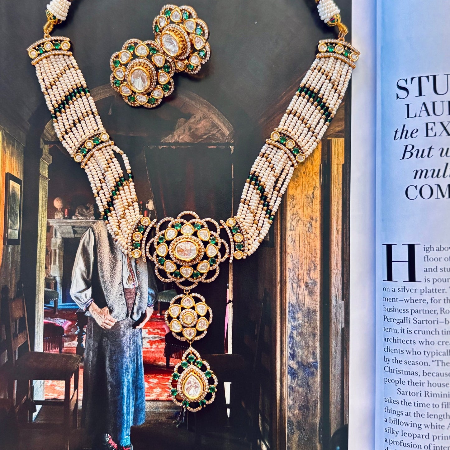 • Clothing: Embroidered/Printed suit for women - Made of best quality fabric - lawn or linen or chiffon - pure silk - Available at Najma Designs & Co. • Jewelry: Gold - plated stud earrings for