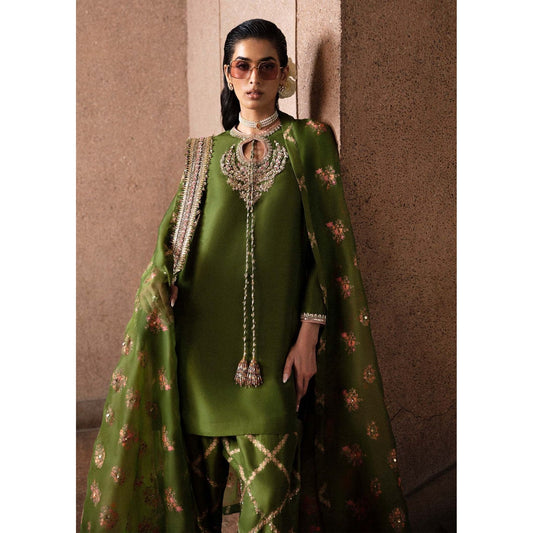 • Clothing: Embroidered/Printed suit for women - Made of best quality fabric - lawn or linen or chiffon - pure silk - Available at Najma Designs & Co. • Jewelry: Gold - plated stud earrings for