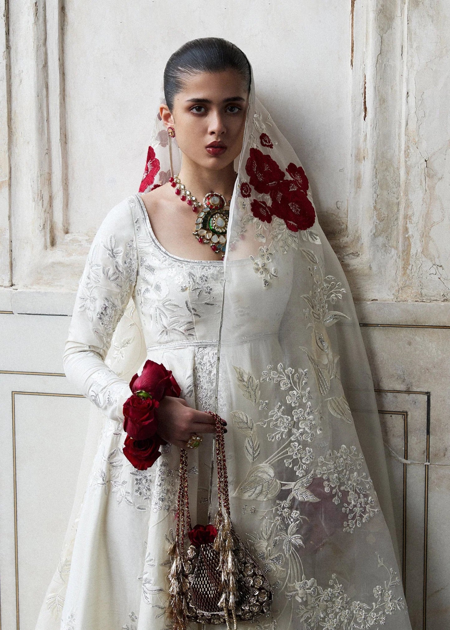 • Clothing: Embroidered/Printed suit for women - Made of best quality fabric - lawn or linen or chiffon - pure silk - Available at Najma Designs & Co. • Jewelry: Gold - plated stud earrings for