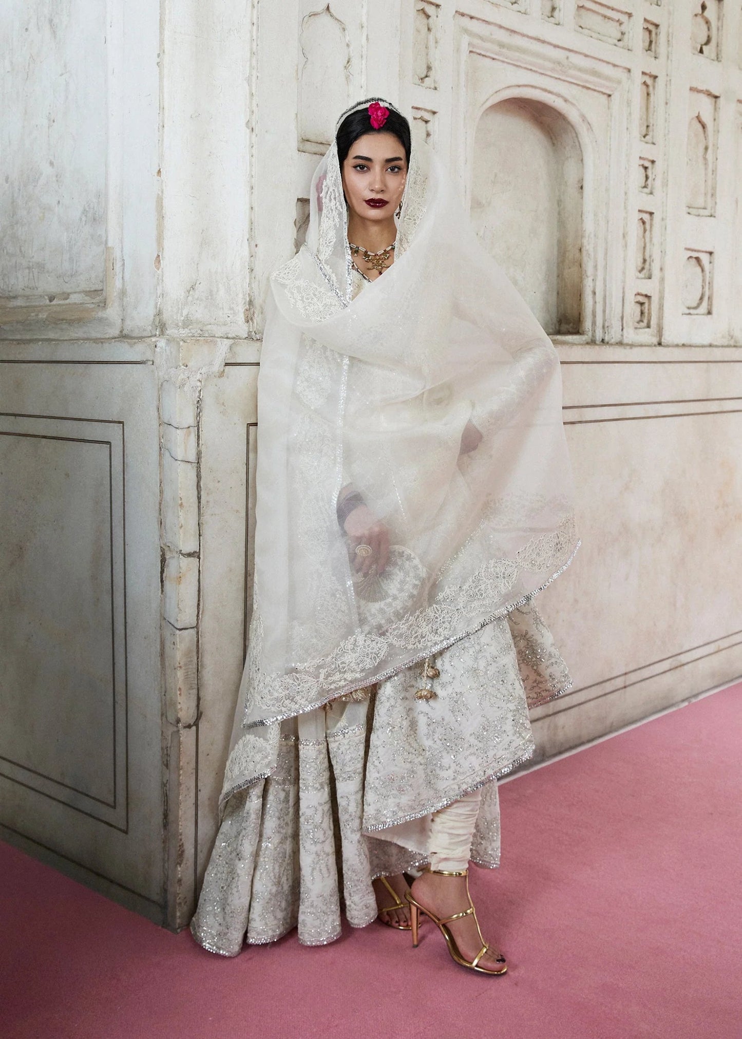• Clothing: Embroidered/Printed suit for women - Made of best quality fabric - lawn or linen or chiffon - pure silk - Available at Najma Designs & Co. • Jewelry: Gold - plated stud earrings for