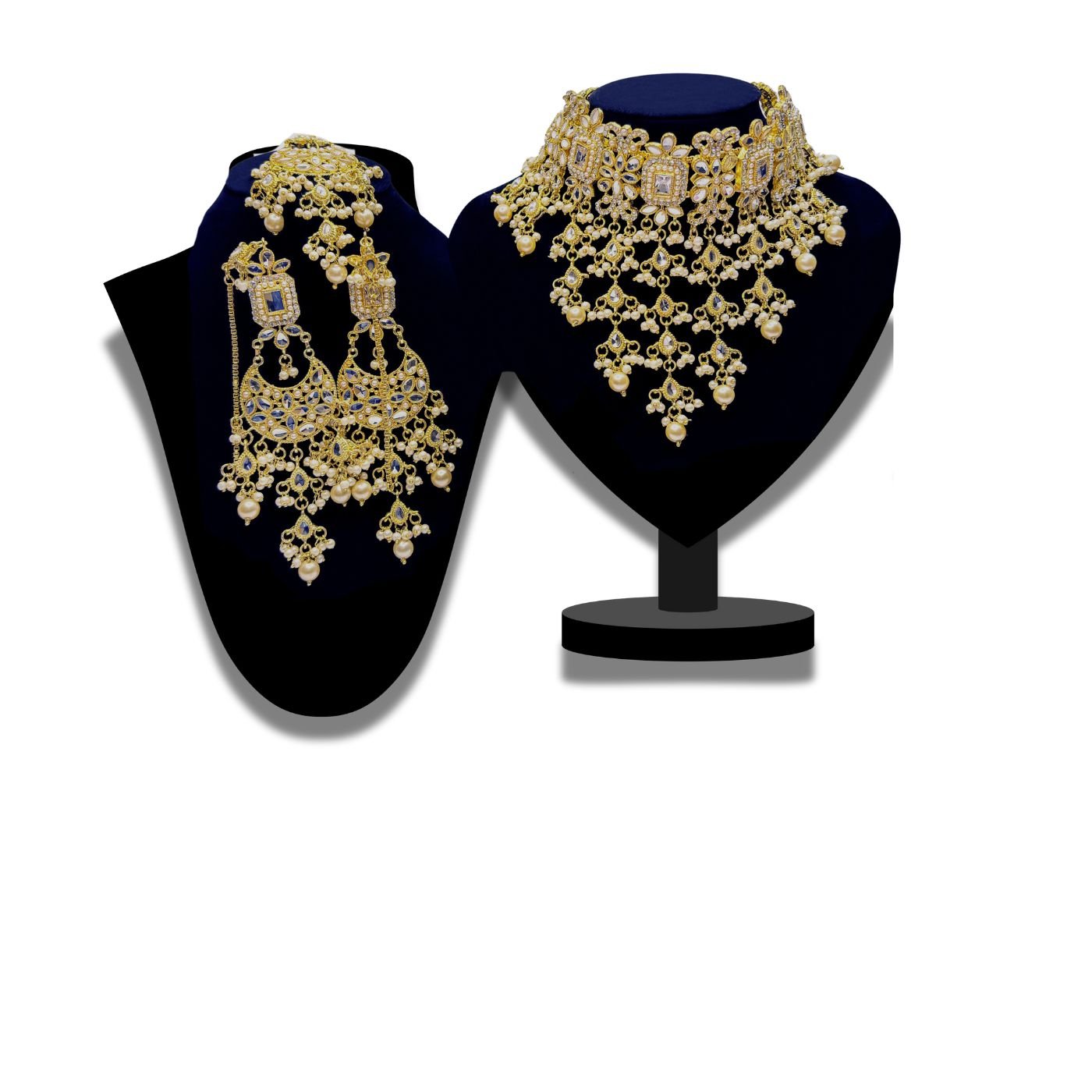 • Clothing: Embroidered/Printed suit for women - Made of best quality fabric - lawn or linen or chiffon - pure silk - Available at Najma Designs & Co. • Jewelry: Gold - plated stud earrings for