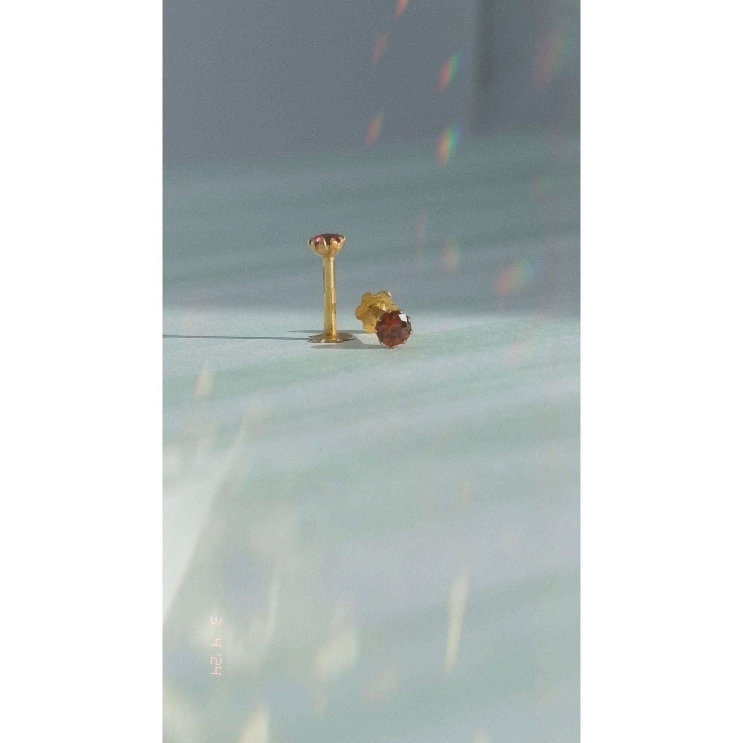 Nose Stud- 21K - Red