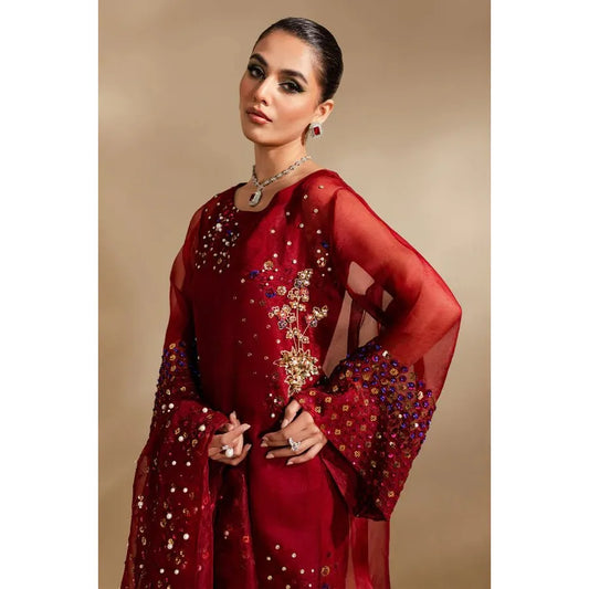 • Clothing: Embroidered/Printed suit for women - Made of best quality fabric - lawn or linen or chiffon - pure silk - Available at Najma Designs & Co. • Jewelry: Gold - plated stud earrings for