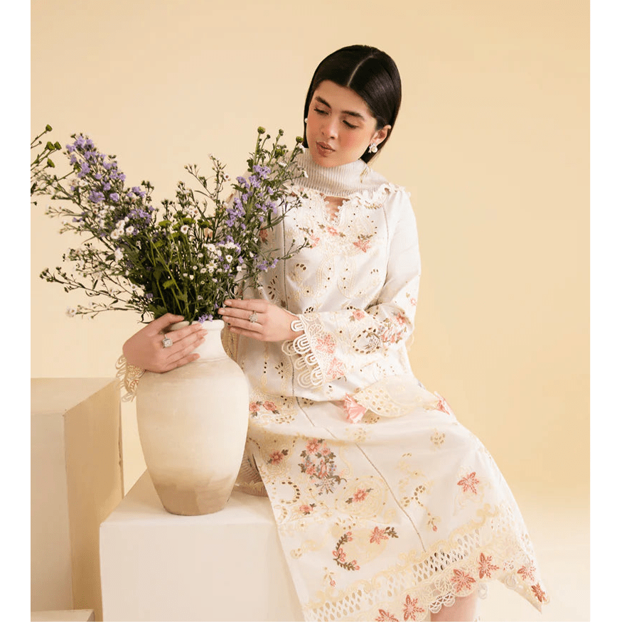 • Clothing: Embroidered/Printed suit for women - Made of best quality fabric - lawn or linen or chiffon - pure silk - Available at Najma Designs & Co. • Jewelry: Gold - plated stud earrings for