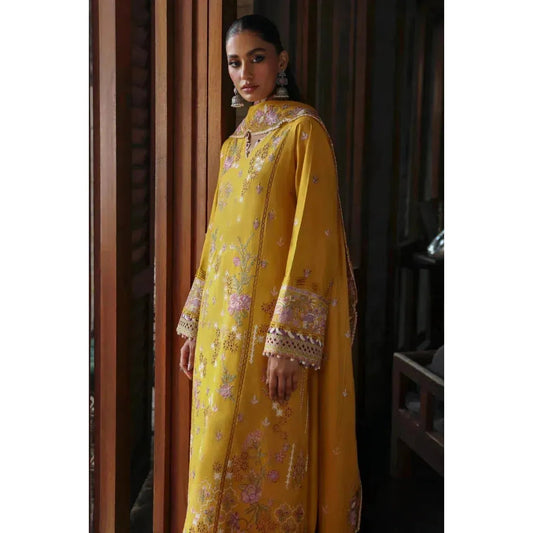 Qalamkar Yellow Embroidered - NajmaDesigns & Co.