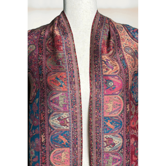 Tripple Kaani woven (Shikhargah) Pashmina Shawl- Premium Quality - NajmaDesigns & Co.