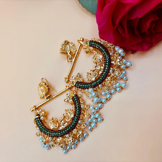 • Clothing: Embroidered/Printed suit for women - Made of best quality fabric - lawn or linen or chiffon - pure silk - Available at Najma Designs & Co. • Jewelry: Gold - plated stud earrings for