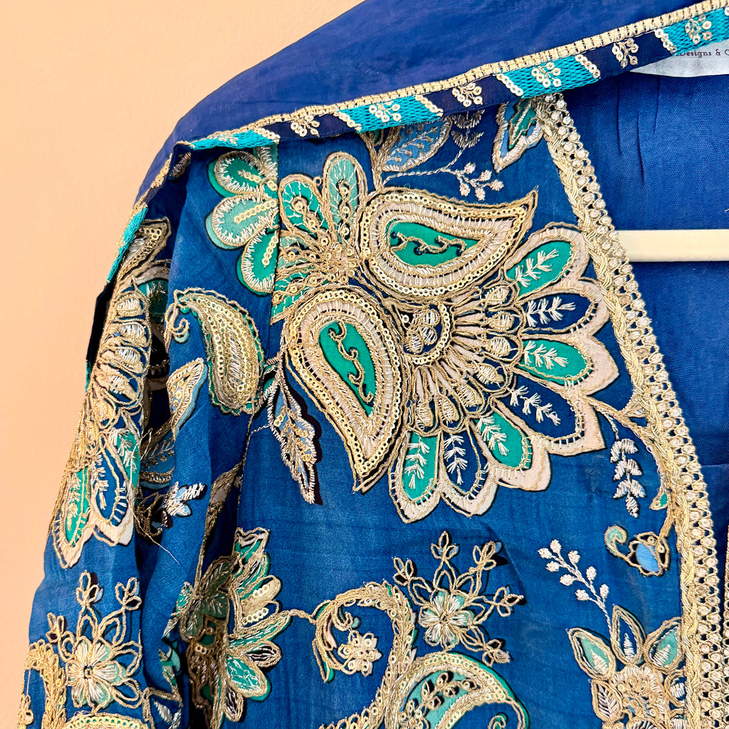 Azure Paisley Silk Set