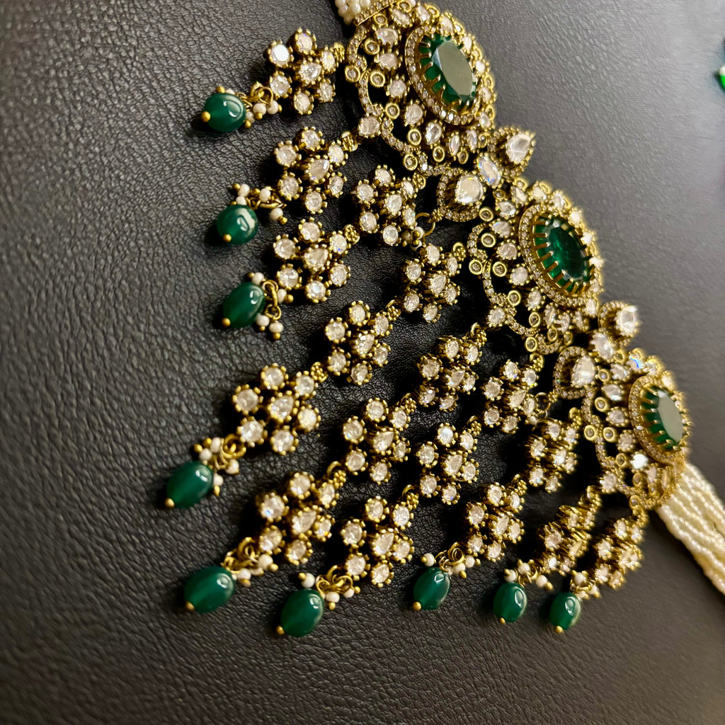 Emerald Duchess Set – Handcrafted Kundan Jewelry - NajmaDesigns & Co.