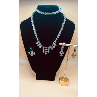 Silver Crystal Necklace set