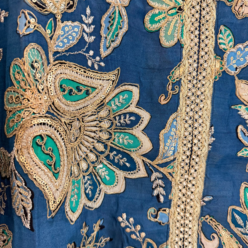 Azure Paisley Silk Set
