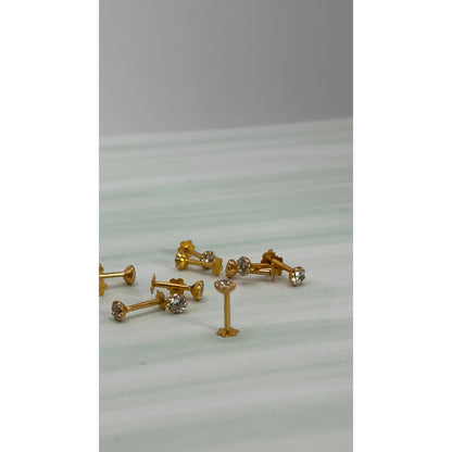 Nose Stud-21K Gold-Zircon