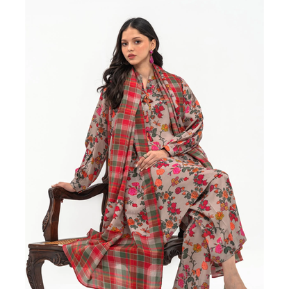 Charizma-3-PC PRINTED STAPLE SHIRT WITH STAPLE DUPATTA AND TROUSER