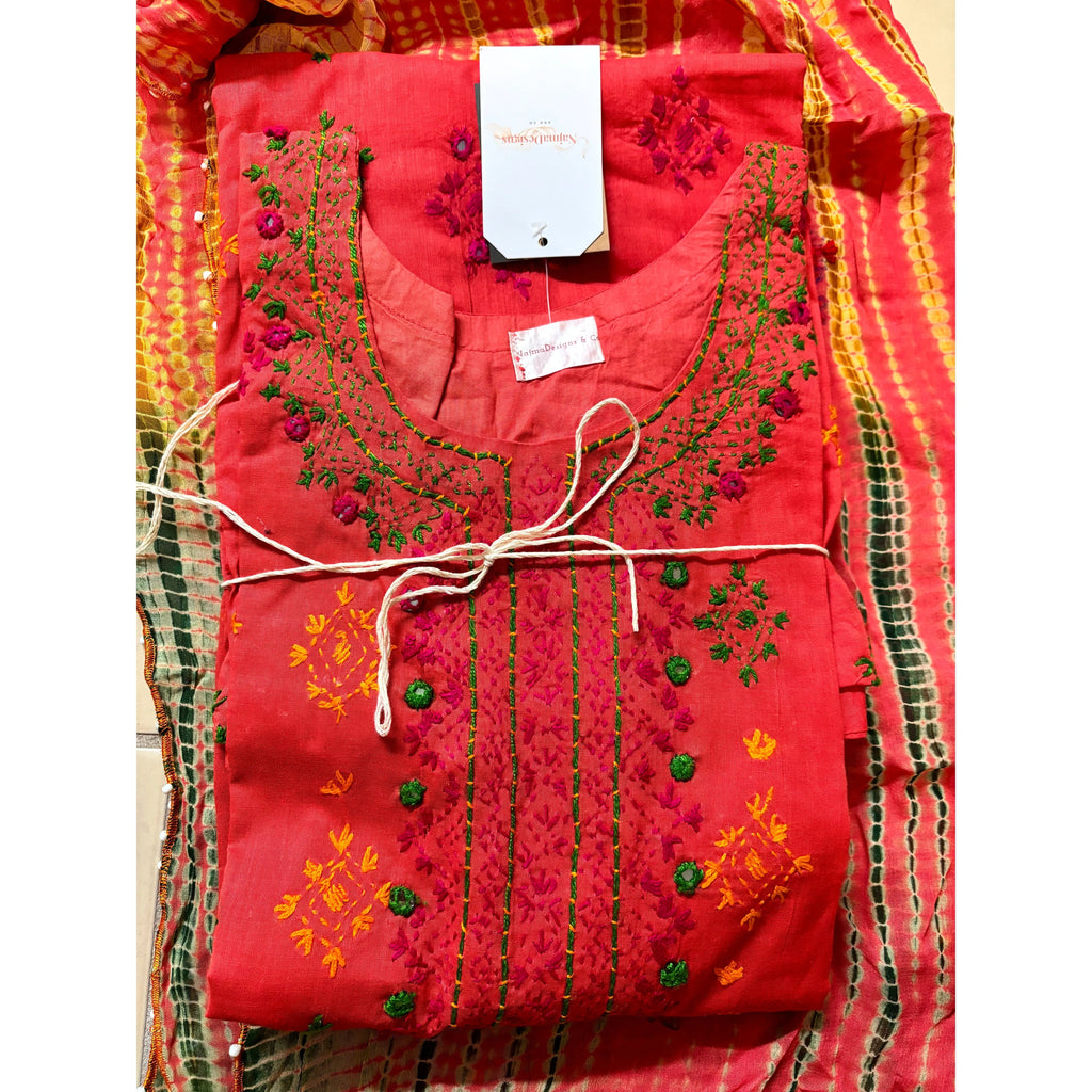 Stitched Hand embroidered suits - Bhawalpur - NajmaDesigns & Co.
