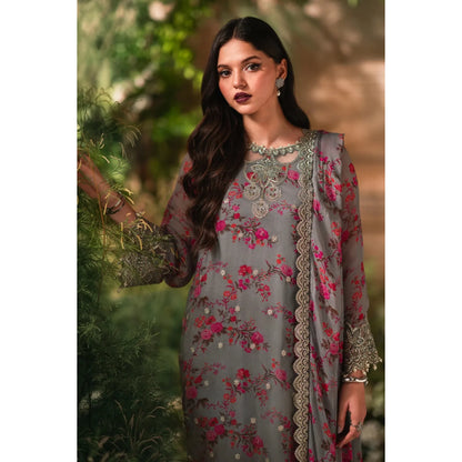 Charizma - 3-PC Stitched Embroidered Chiffon - Black & pink