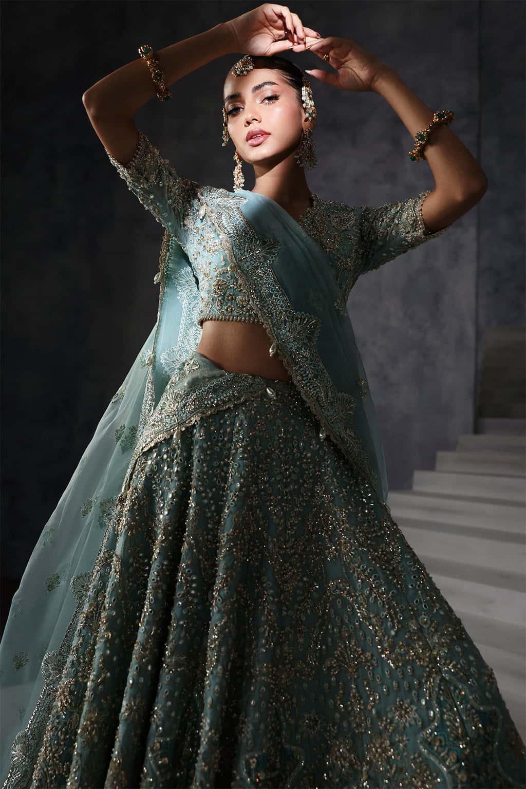 • Clothing: Embroidered/Printed suit for women - Made of best quality fabric - lawn or linen or chiffon - pure silk - Available at Najma Designs & Co. • Jewelry: Gold - plated stud earrings for