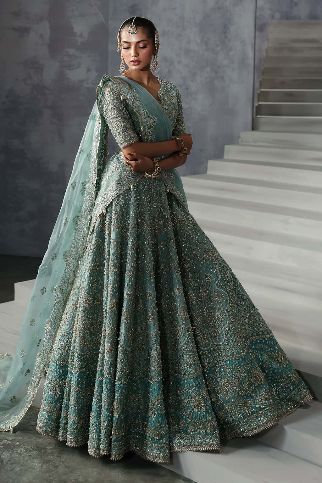• Clothing: Embroidered/Printed suit for women - Made of best quality fabric - lawn or linen or chiffon - pure silk - Available at Najma Designs & Co. • Jewelry: Gold - plated stud earrings for