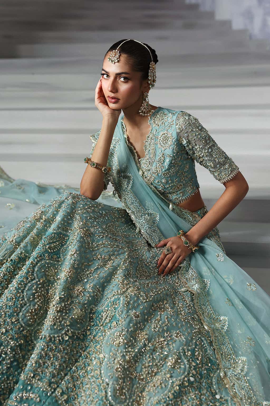 • Clothing: Embroidered/Printed suit for women - Made of best quality fabric - lawn or linen or chiffon - pure silk - Available at Najma Designs & Co. • Jewelry: Gold - plated stud earrings for