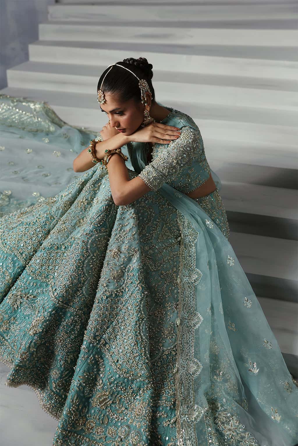 • Clothing: Embroidered/Printed suit for women - Made of best quality fabric - lawn or linen or chiffon - pure silk - Available at Najma Designs & Co. • Jewelry: Gold - plated stud earrings for