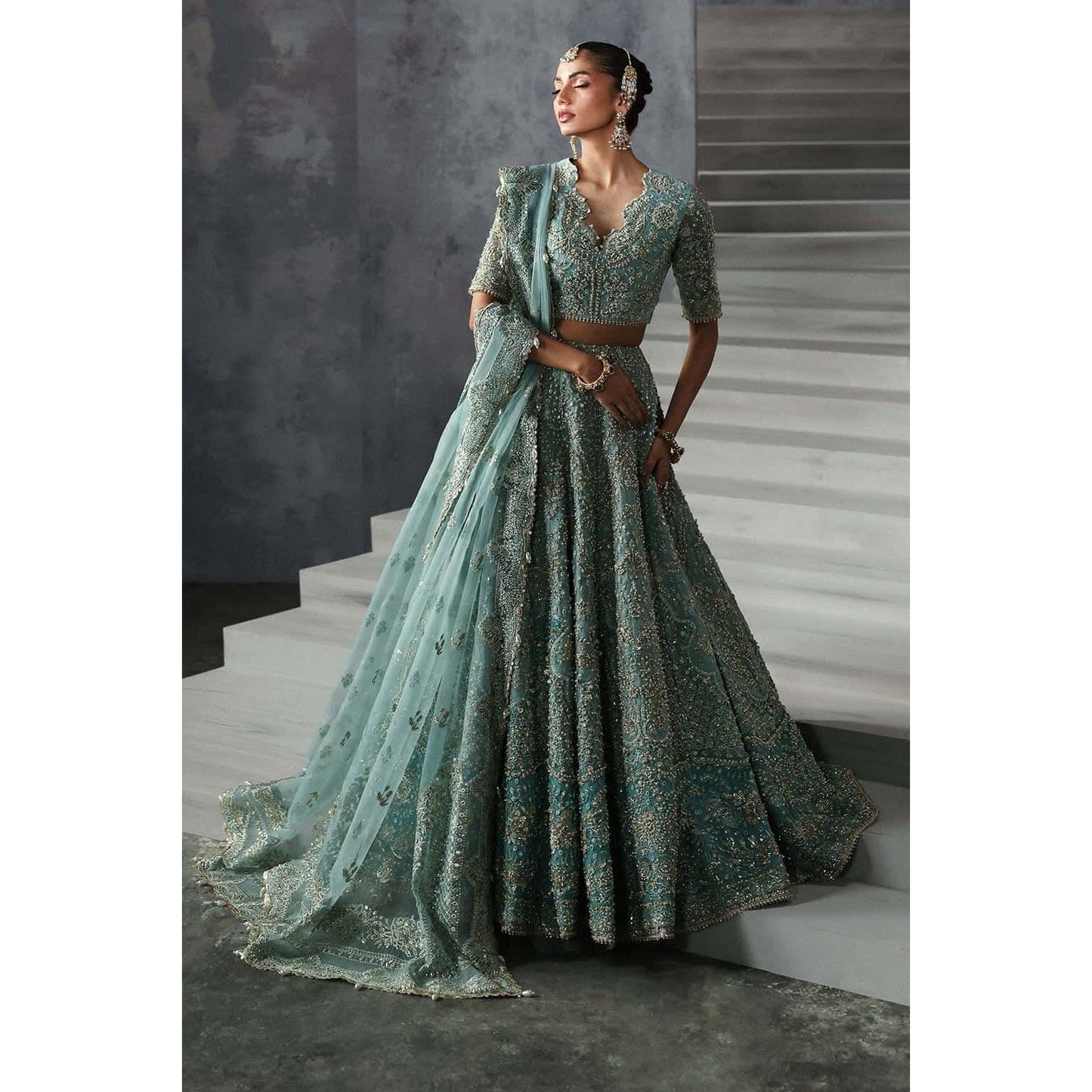 • Clothing: Embroidered/Printed suit for women - Made of best quality fabric - lawn or linen or chiffon - pure silk - Available at Najma Designs & Co. • Jewelry: Gold - plated stud earrings for