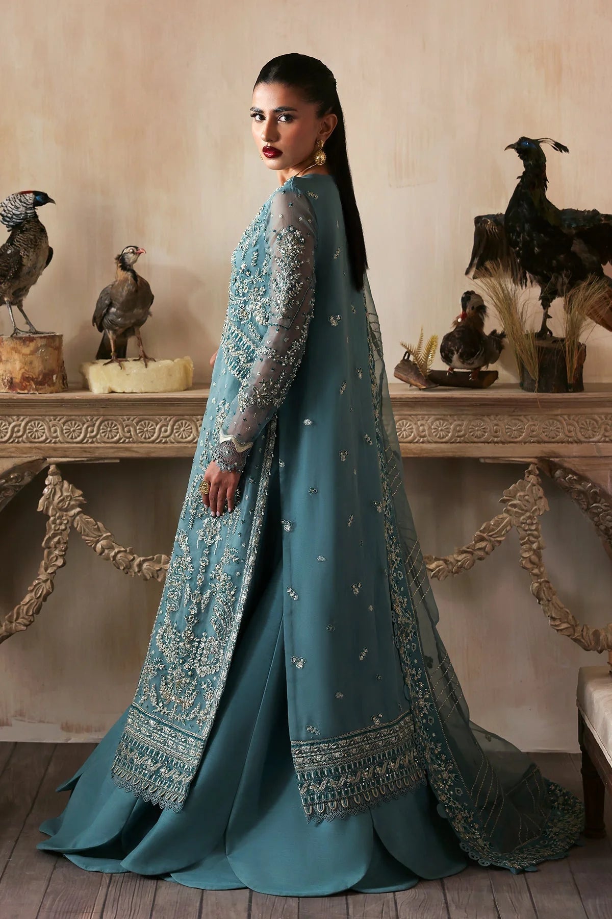 • Clothing: Embroidered/Printed suit for women - Made of best quality fabric - lawn or linen or chiffon - pure silk - Available at Najma Designs & Co. • Jewelry: Gold - plated stud earrings for