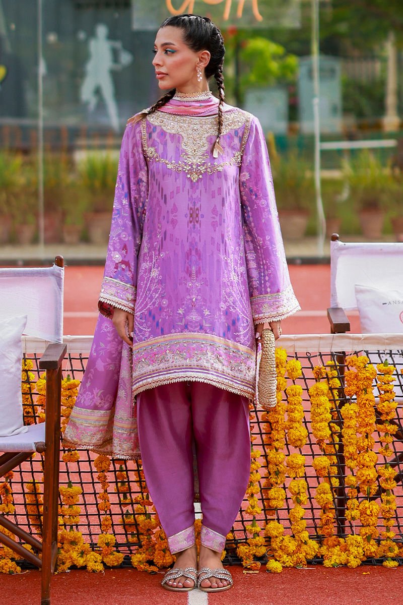 • Clothing: Embroidered/Printed suit for women - Made of best quality fabric - lawn or linen or chiffon - pure silk - Available at Najma Designs & Co. • Jewelry: Gold - plated stud earrings for