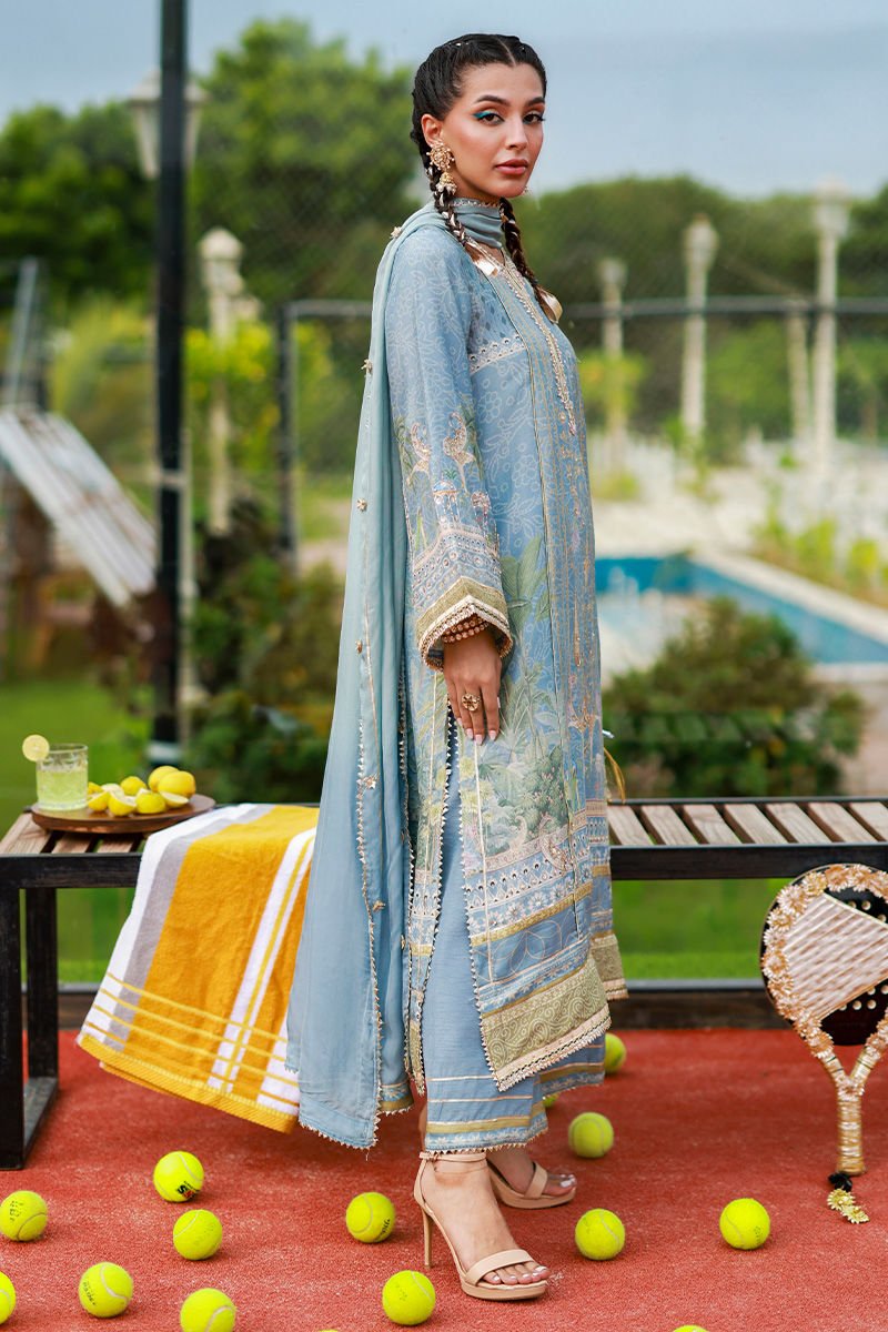 • Clothing: Embroidered/Printed suit for women - Made of best quality fabric - lawn or linen or chiffon - pure silk - Available at Najma Designs & Co. • Jewelry: Gold - plated stud earrings for