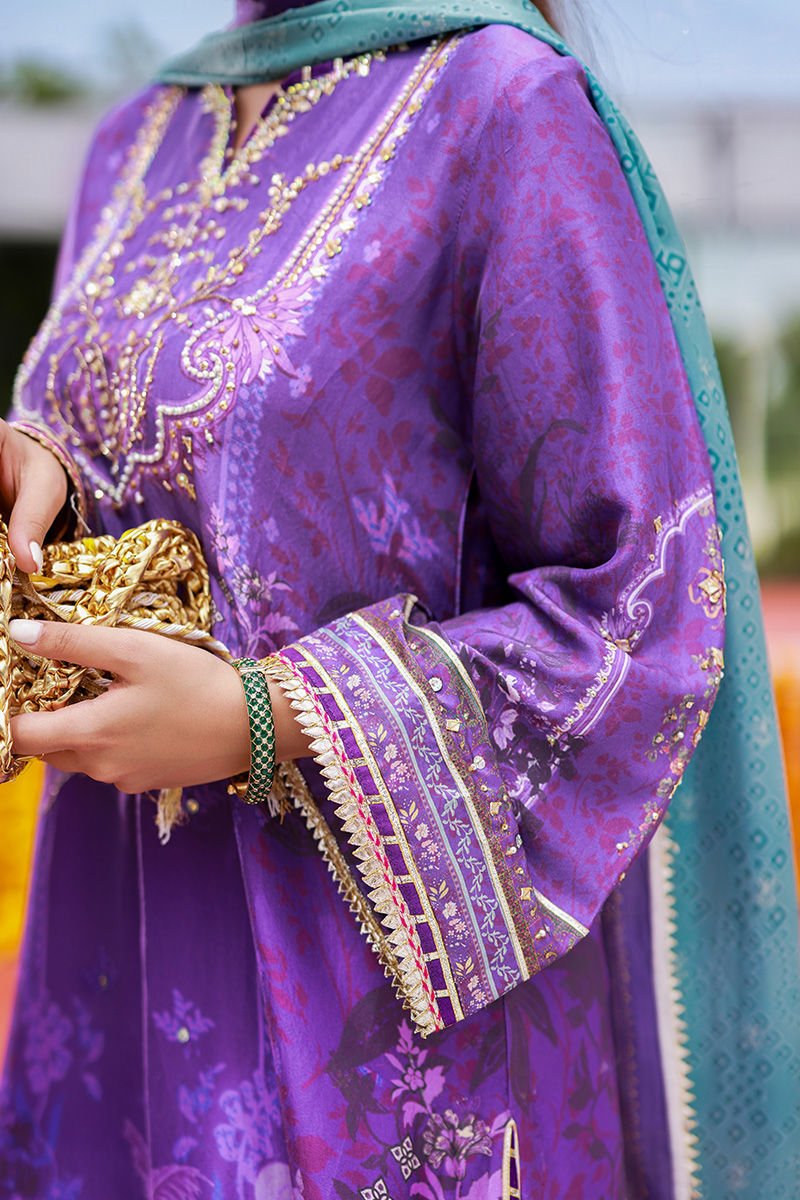 • Clothing: Embroidered/Printed suit for women - Made of best quality fabric - lawn or linen or chiffon - pure silk - Available at Najma Designs & Co. • Jewelry: Gold - plated stud earrings for