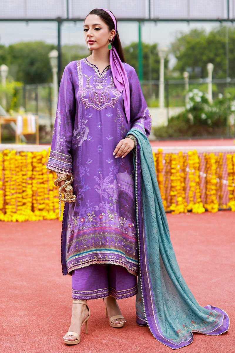 • Clothing: Embroidered/Printed suit for women - Made of best quality fabric - lawn or linen or chiffon - pure silk - Available at Najma Designs & Co. • Jewelry: Gold - plated stud earrings for