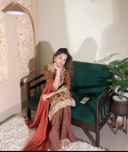 • Clothing: Embroidered/Printed suit for women - Made of best quality fabric - lawn or linen or chiffon - pure silk - Available at Najma Designs & Co. • Jewelry: Gold - plated stud earrings for