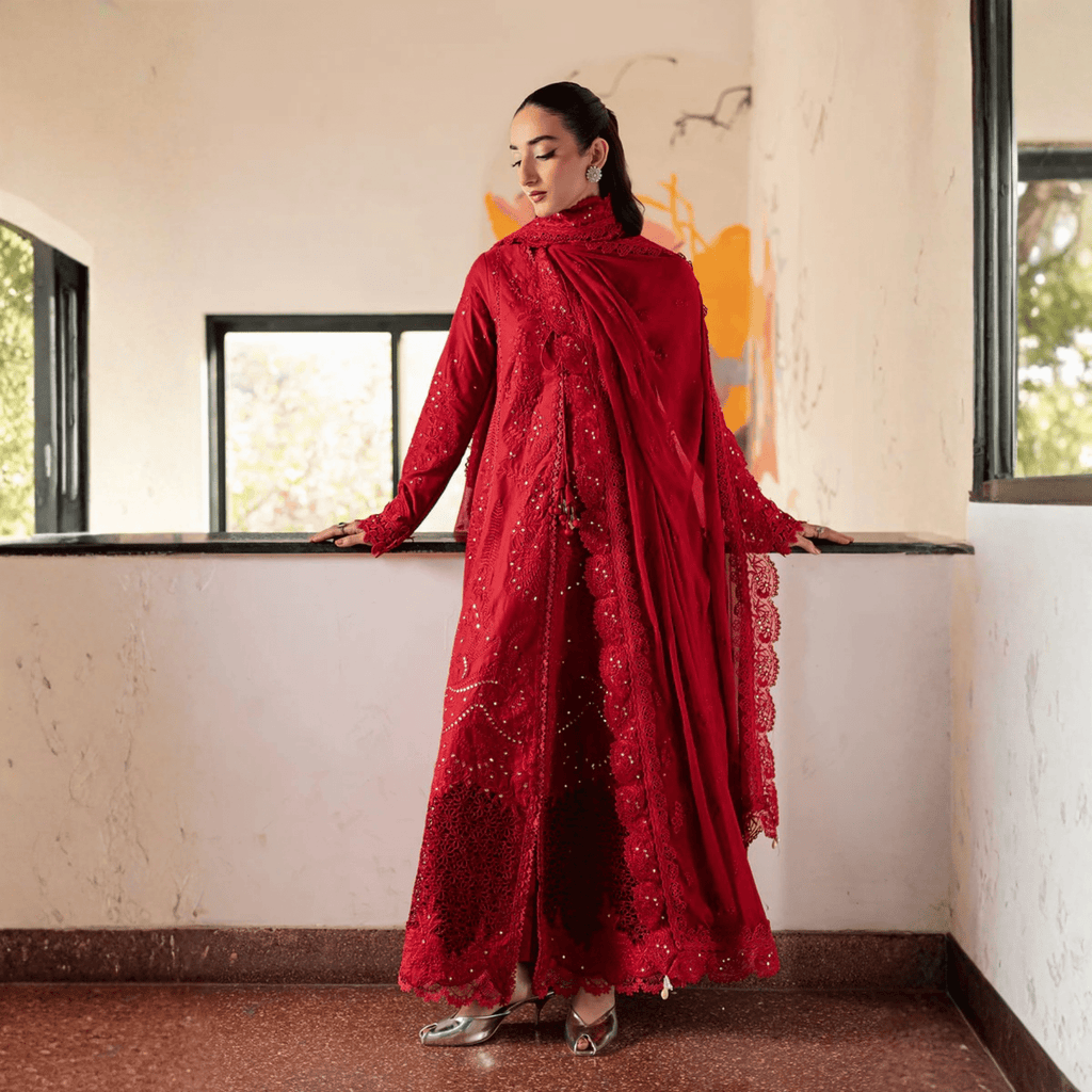 • Clothing: Embroidered/Printed suit for women - Made of best quality fabric - lawn or linen or chiffon - pure silk - Available at Najma Designs & Co. • Jewelry: Gold - plated stud earrings for