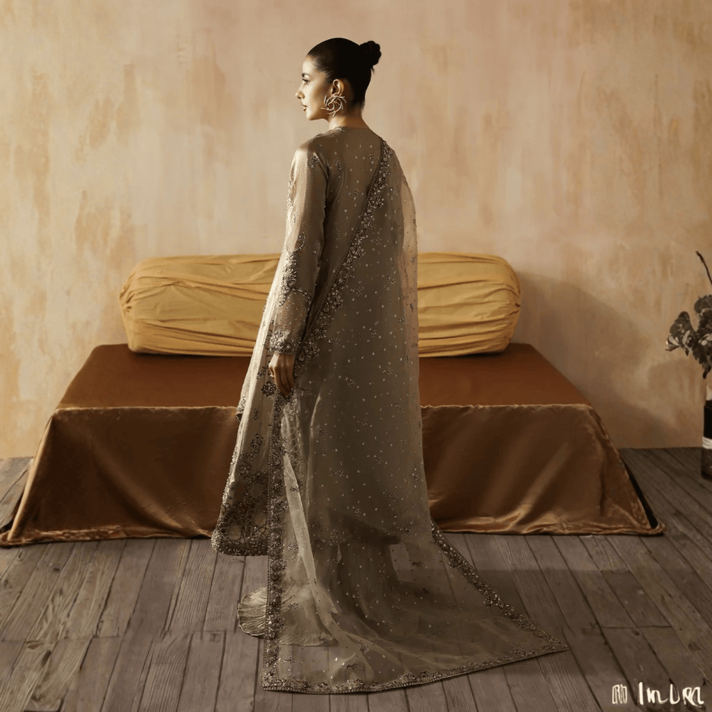 • Clothing: Embroidered/Printed suit for women - Made of best quality fabric - lawn or linen or chiffon - pure silk - Available at Najma Designs & Co. • Jewelry: Gold - plated stud earrings for