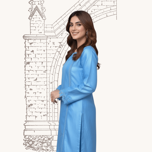 • Clothing: Embroidered/Printed suit for women - Made of best quality fabric - lawn or linen or chiffon - pure silk - Available at Najma Designs & Co. • Jewelry: Gold - plated stud earrings for