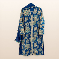 • Clothing: Embroidered/Printed suit for women - Made of best quality fabric - lawn or linen or chiffon - pure silk - Available at Najma Designs & Co. • Jewelry: Gold - plated stud earrings for