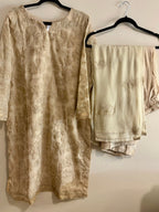 • Clothing: Embroidered/Printed suit for women - Made of best quality fabric - lawn or linen or chiffon - pure silk - Available at Najma Designs & Co. • Jewelry: Gold - plated stud earrings for