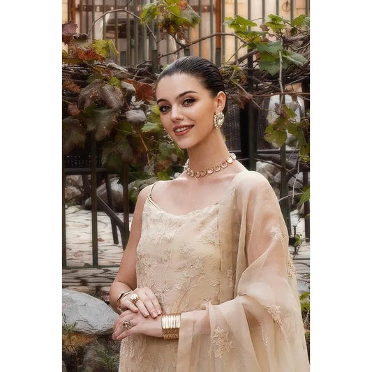 • Clothing: Embroidered/Printed suit for women - Made of best quality fabric - lawn or linen or chiffon - pure silk - Available at Najma Designs & Co. • Jewelry: Gold - plated stud earrings for